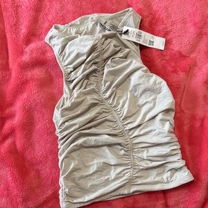 Garage Light Gray Ruched Tank Top